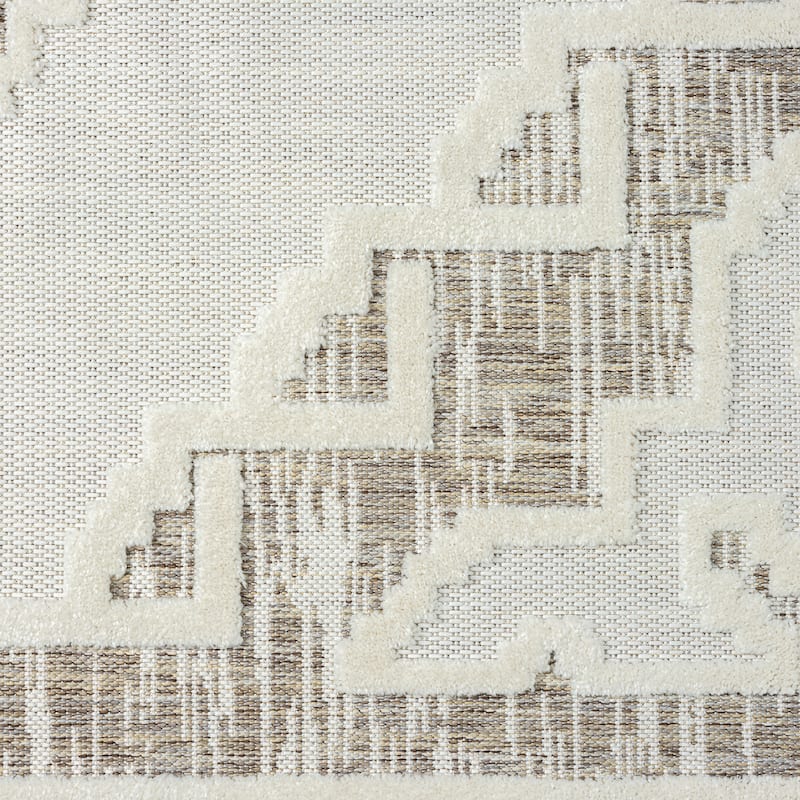 Abani Rugs Dusk Collection DUS140A Tribal Medallion Beige Area Rug