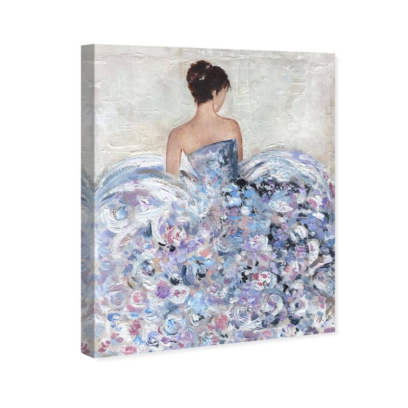 Wynwood Studio Fashion and Glam Dreamy Girl White and Pastel Purple French Country Wall Art Canvas Print