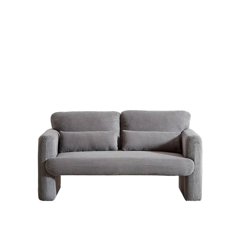 Corduroy Fabric Free Combination Sofa Set w/Support Pillow