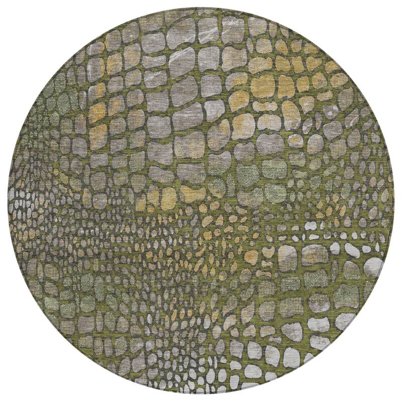 Machine Washable Indoor/ Outdoor Modern Cobble Chantille Rug