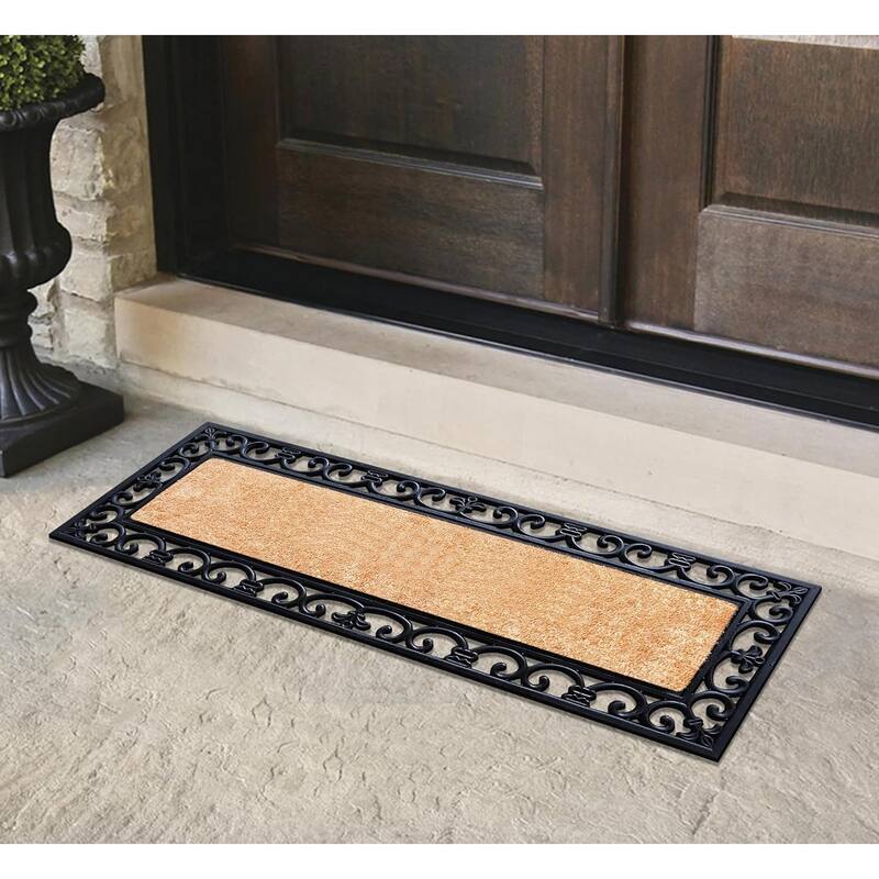 A1HC First Impression Myla 18" x 48" Rubber and Coir Doormat