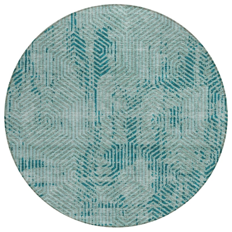 Machine Washable Indoor/ Outdoor Chantille Contemporary Maze Rug