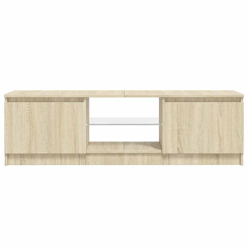 vidaXL TV Stand with LED Lights Sonoma Oak 47.2"x11.8"x14.2" - 47.2" x 12" x 14"