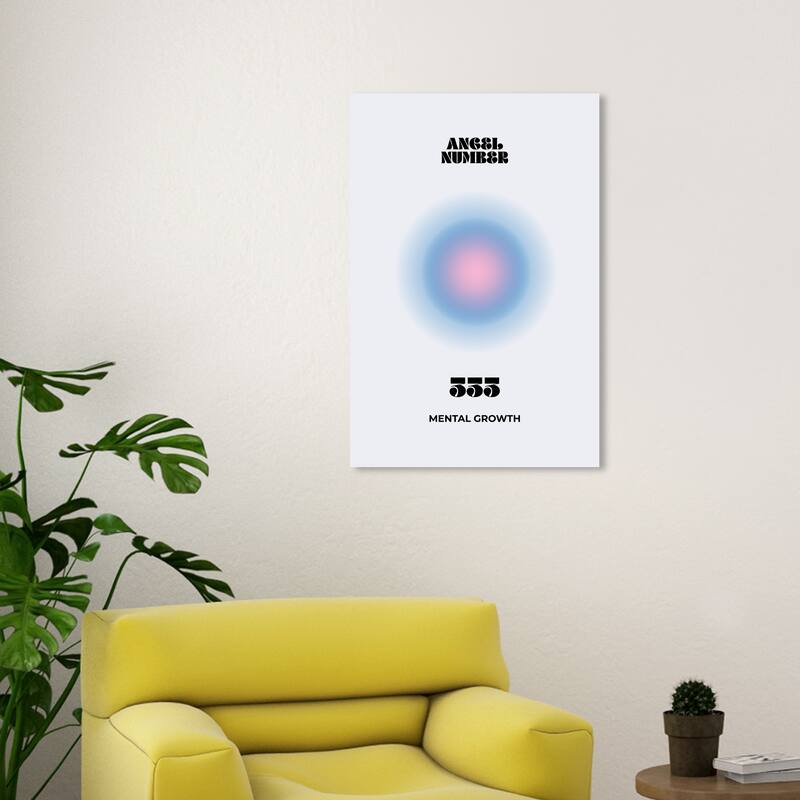 Wynwood Studio Canvas Spiritual and Religious Angel Number Mental Growth Blue Modern & Contemporary Wall Art Canvas Print - 30 x 20