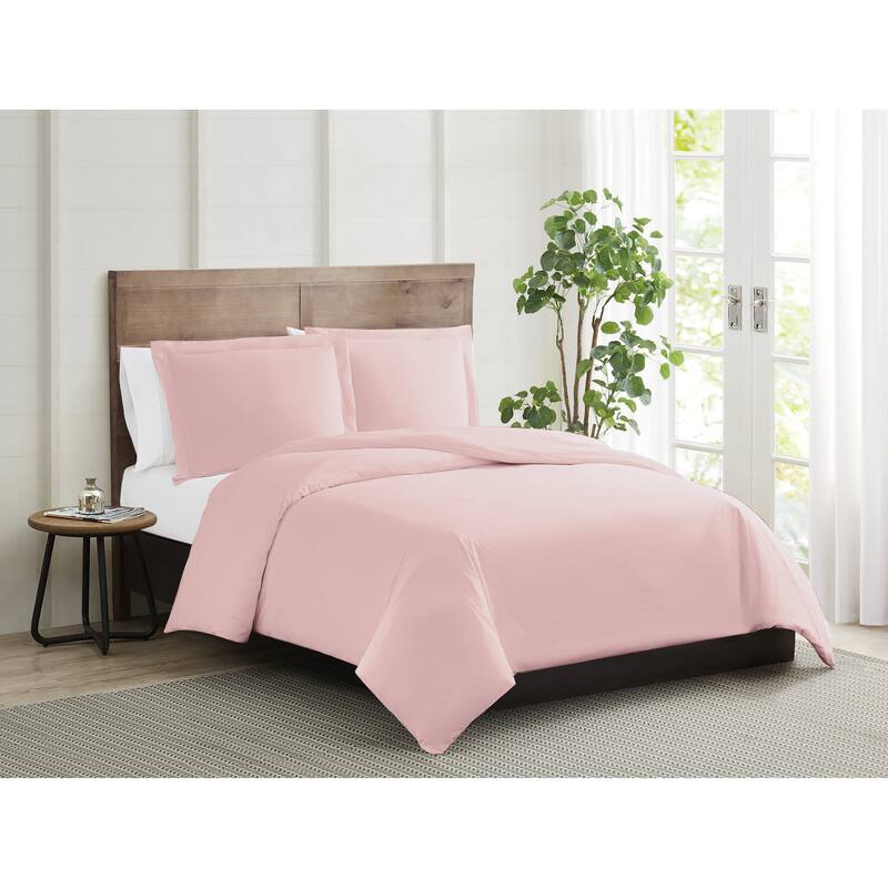 Truly Calm Silver Cool Antimicrobial 3 Piece Duvet Cover Set - Blush - King