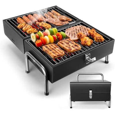 Portable Charcoal Grill, Table Top Small BBQ Grill