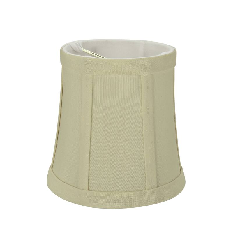 Aspen Creative Bell Chandelier Clip-On Lamp Shade (6 Pack), Beige, (4" x 5" x 5")