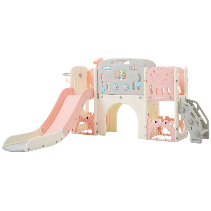 For Toddler Age 1-3 with Basketball Hoop, Arch Tunnel and Telescope, Toy Storage Organizer for Toddlers, Kids Climbers