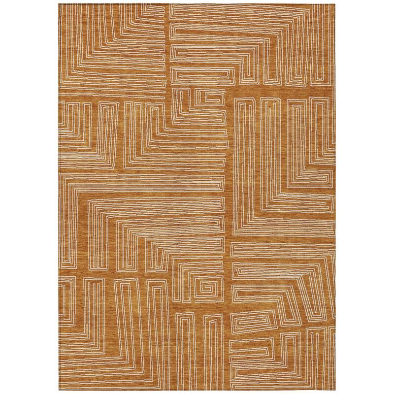 HomeRoots Geometric Transitional Rectangle Outdoor Rug