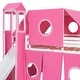 preview thumbnail 17 of 34, Full Loft Bed with Castle Tent & Tower and Solid Wood Frame, 400lb Capacity, Playhouse Design