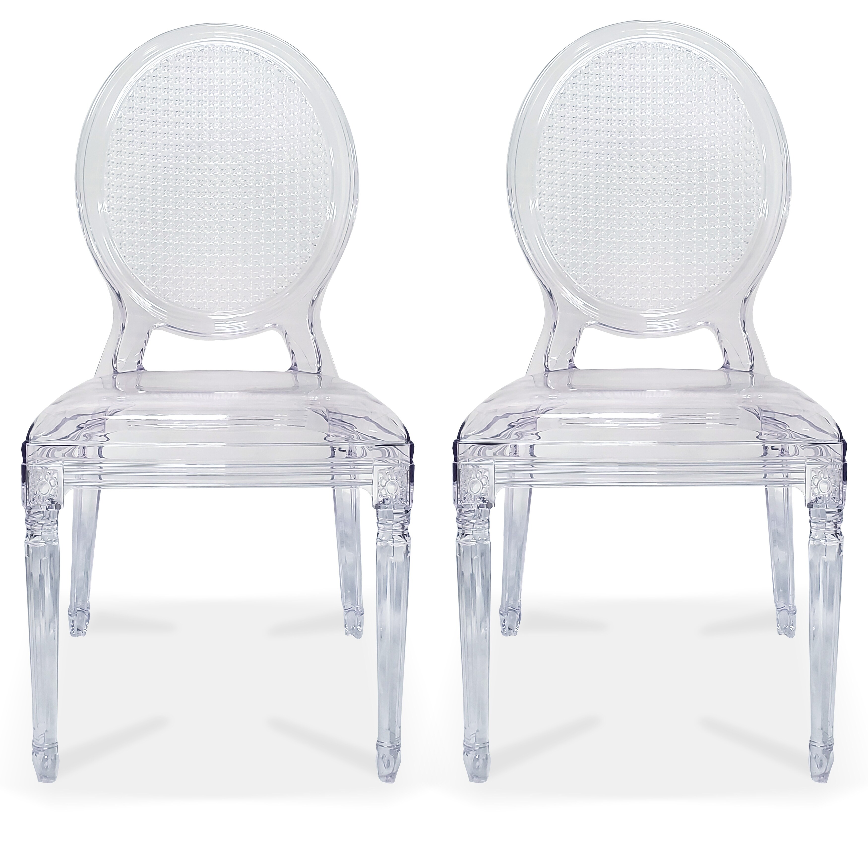 Shop 2xhome Set Of 2 Designer Transparent Crystal Side Armless