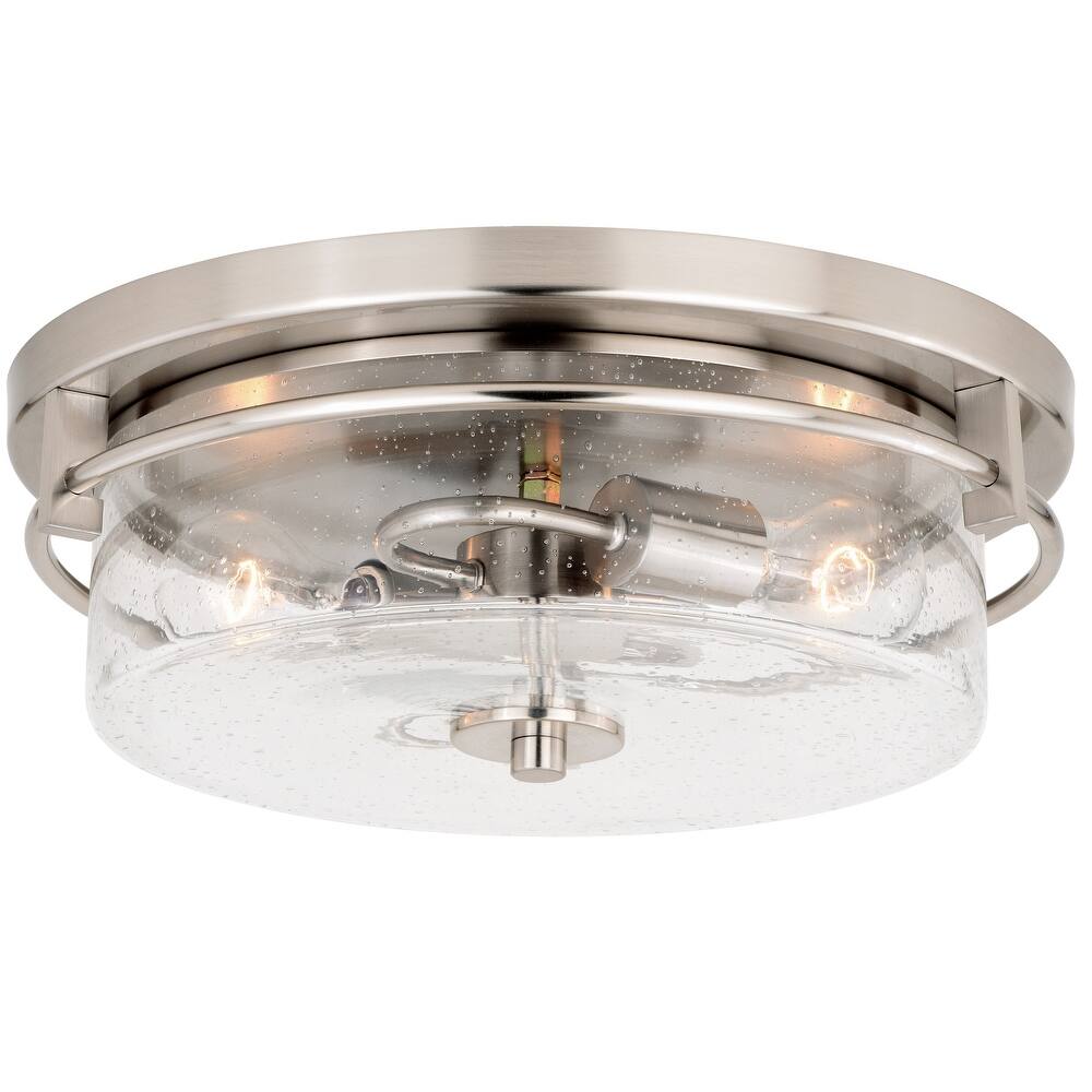Addison 15-in W Contemporary Flush Mount Ceiling Light Fixture with Clear Glass