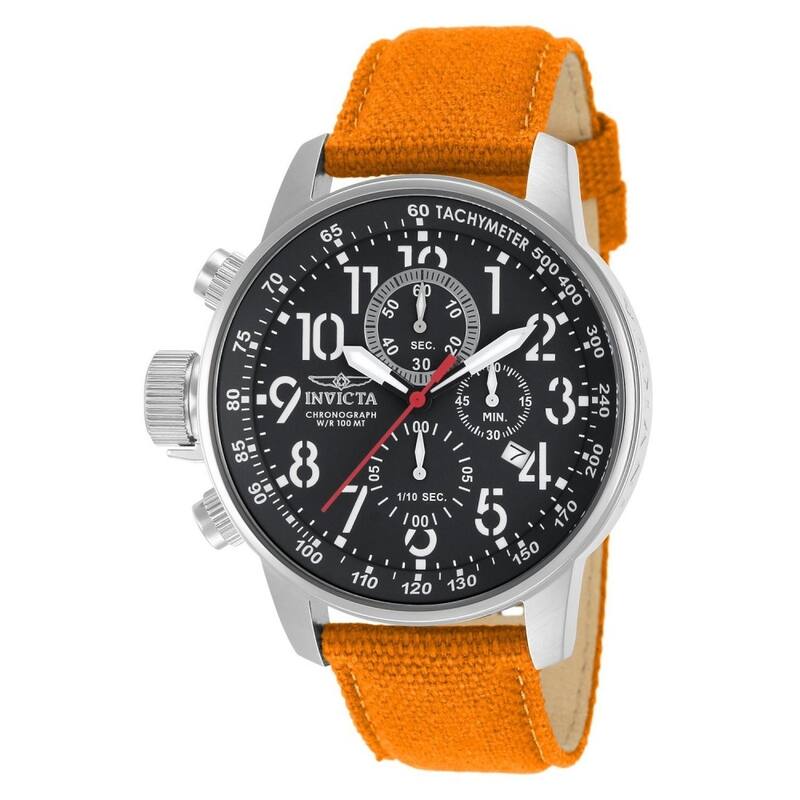Invicta Men's 11520 I-Force Quartz Chronograph Orange Dial Watch - Black