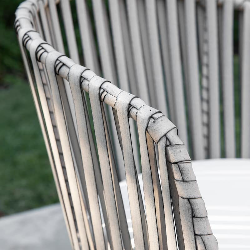 SEI Furniture Millie All-Weather black Metal Gray Wicker Patio Chairs with Cushions and Deep Seating (Set of 2)