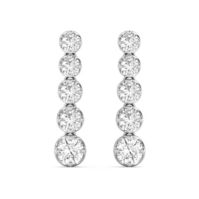 Marquee 7/8 CTW Five Stone Diamond Dangle Earrings in 14K White Gold