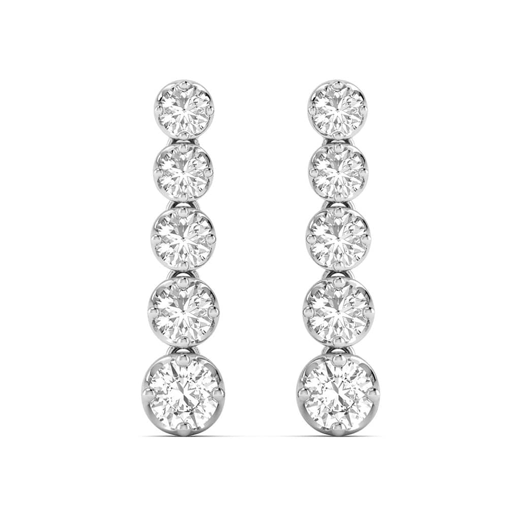 Marquee 7/8 CTW Five Stone Diamond Dangle Earrings in 14K White Gold