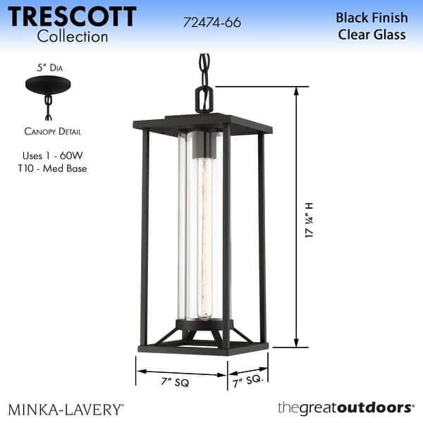 The Great Outdoors Trescott Single Light 7" Wide Outdoor Single Mini
