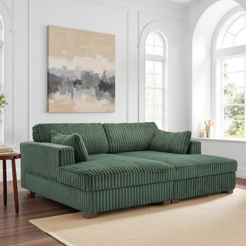 UIXE Modern Oversized Modular Sectional Sofa Couch - 83" W x 64.9" D x 34.5"H - Green