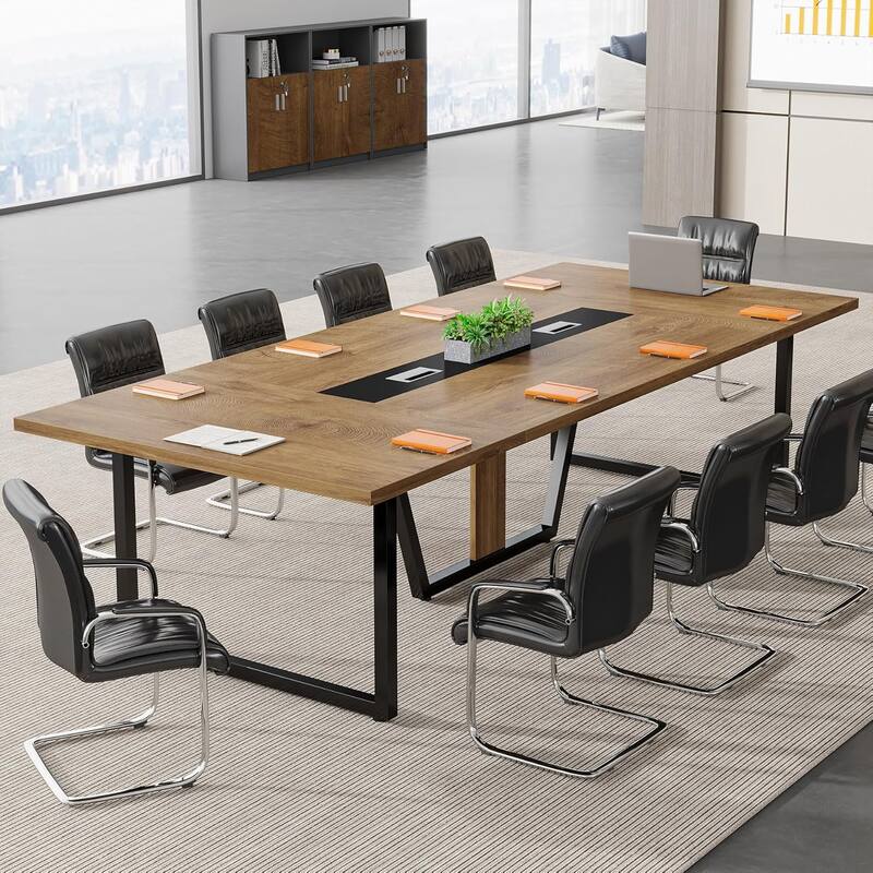 8FT Conference Table 94.49 Inches Large Meeting Table Podcast Table