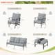 MAISON ARTS 6/7-Piece Patio Conversation Sets, Sofa Set with 2/4 x Single Chairs, 1 x 3-seater Sofa and Coffee Table/Ottomans