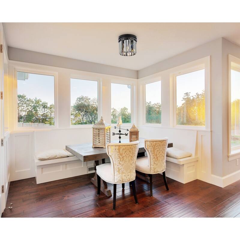 Royce Edge 3-Light Matte Black Flush Mount