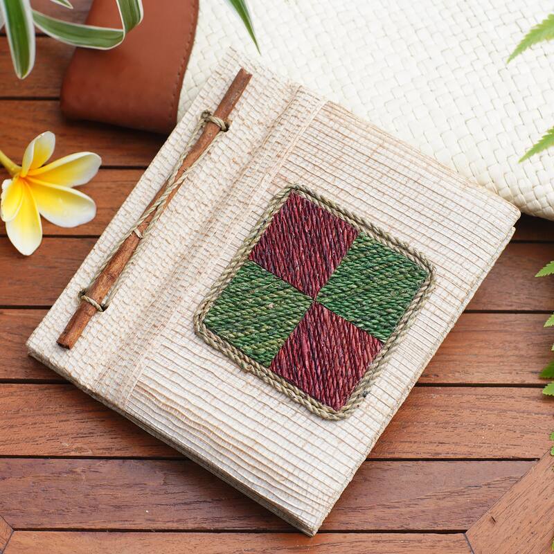 Novica Handmade Chromatic Nature Natural Fiber Journal