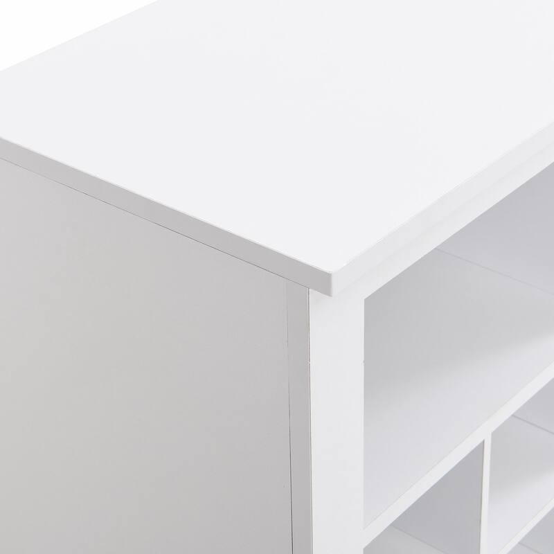 Contemporary 24-Cubby Shoe Console: Stylish, High-Quality Storage Solution