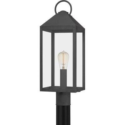 Thorpe 1-Light Outdoor Post Mount in Mottled Black