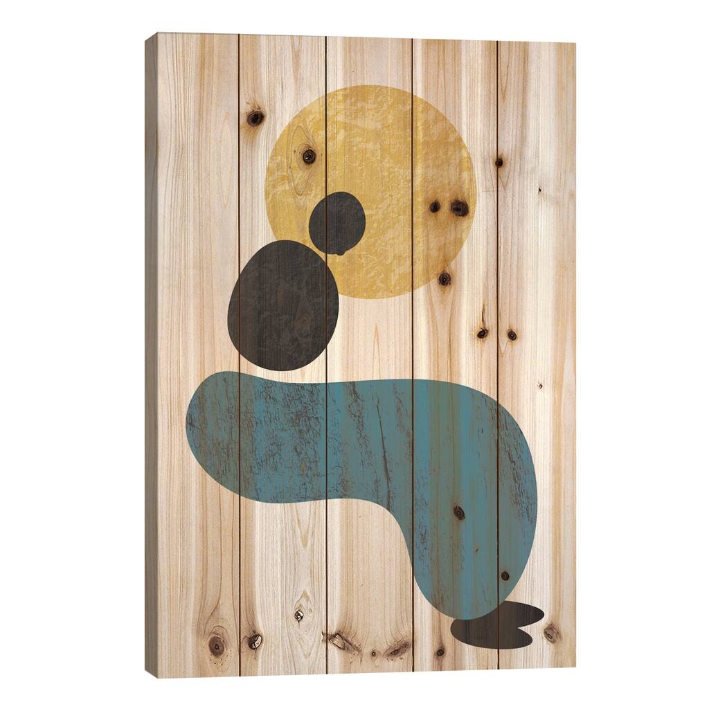 Abstract Lady Print On Wood by Flatowl - Multi-Color