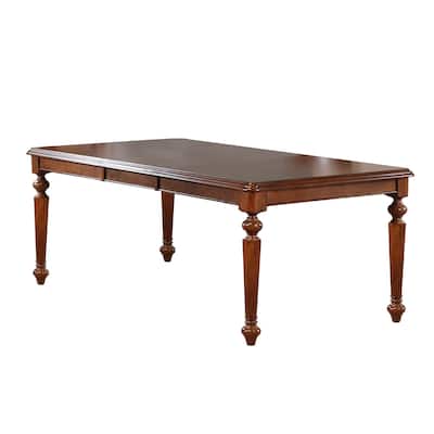 30" Brown Elegant Andrews Butterfly Leaf Rectangular Dining Table