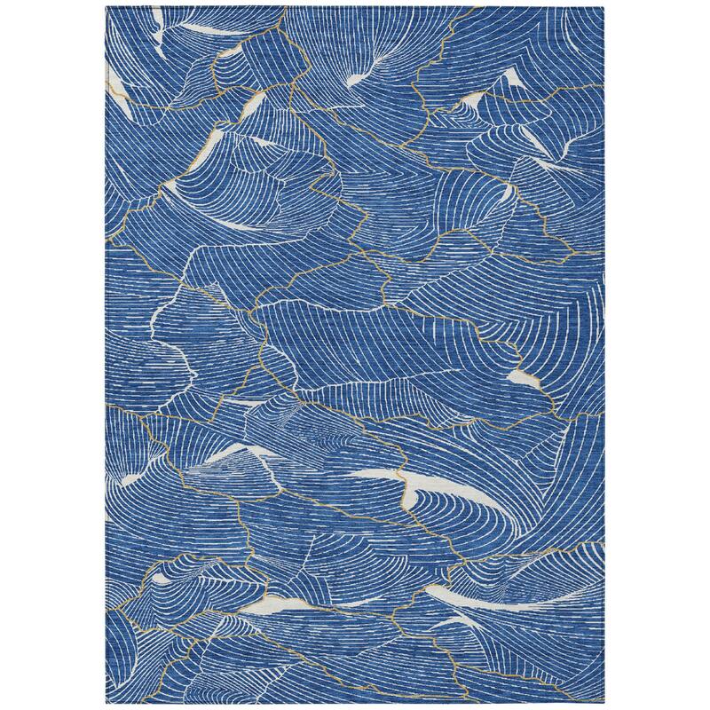 HomeRoots Abstract Transitional Rectangle Outdoor Rug