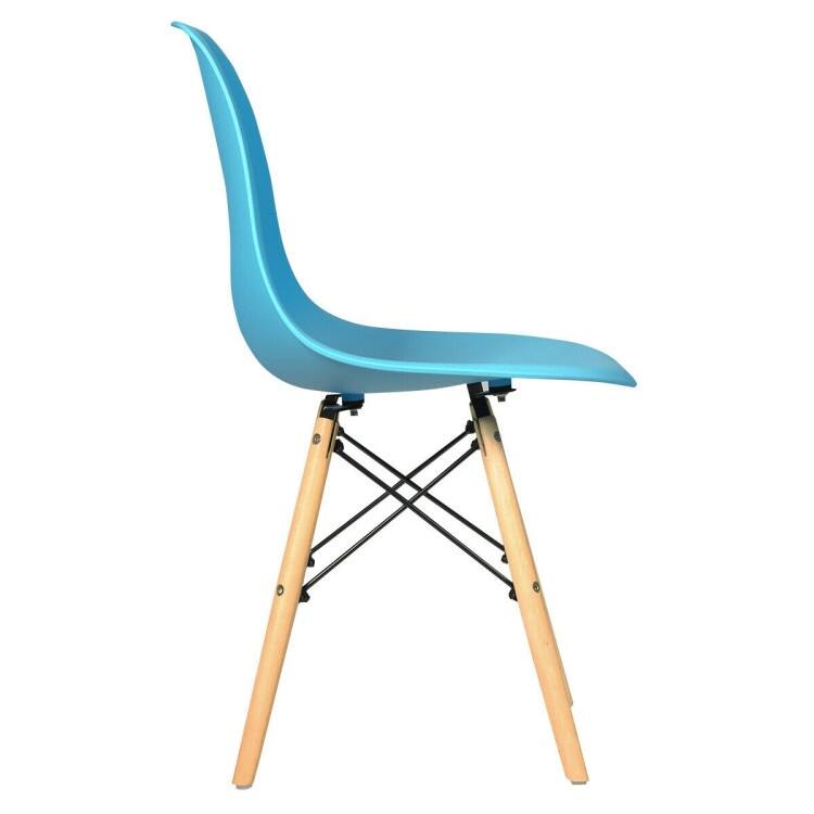Set of 2 Ergonomic Dining Chairs with Cushion and Sturdy PP Seat and Wooden Frame - 18" x 19" x 33" (W x D x H)