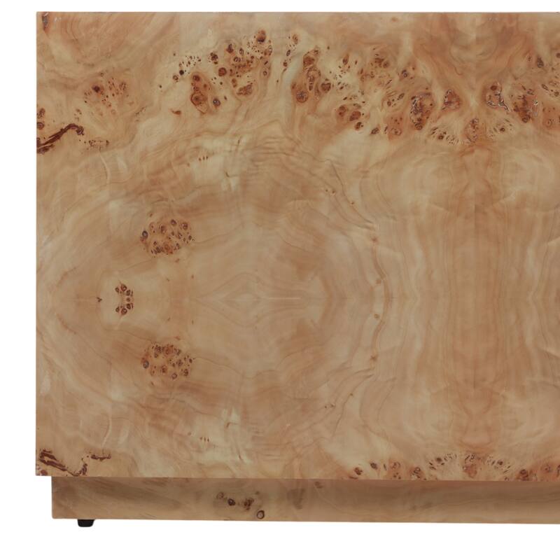 Wood Rectangular Coffee Table Modern Burl Grain Block Design - 18" Tan - 47" x 23.75" x 17.75"
