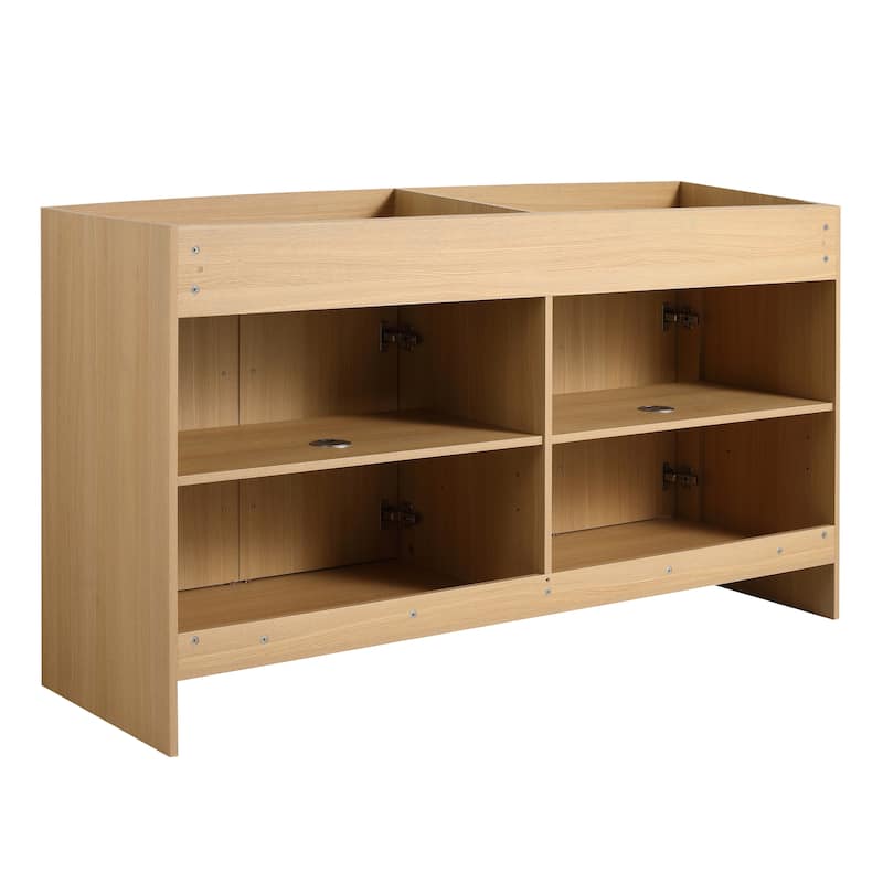 Malwee 48"/60" Bathroom Vanity Without Sink, FreeStanding Vanity Cabinet with 4 Soft Close Doors and 2 Adjustable Shelves