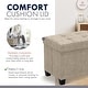 preview thumbnail 3 of 5, Ornavo Home Collapsible Rectangle Small Storage Ottoman with Legs - 12" x 16" x 12"