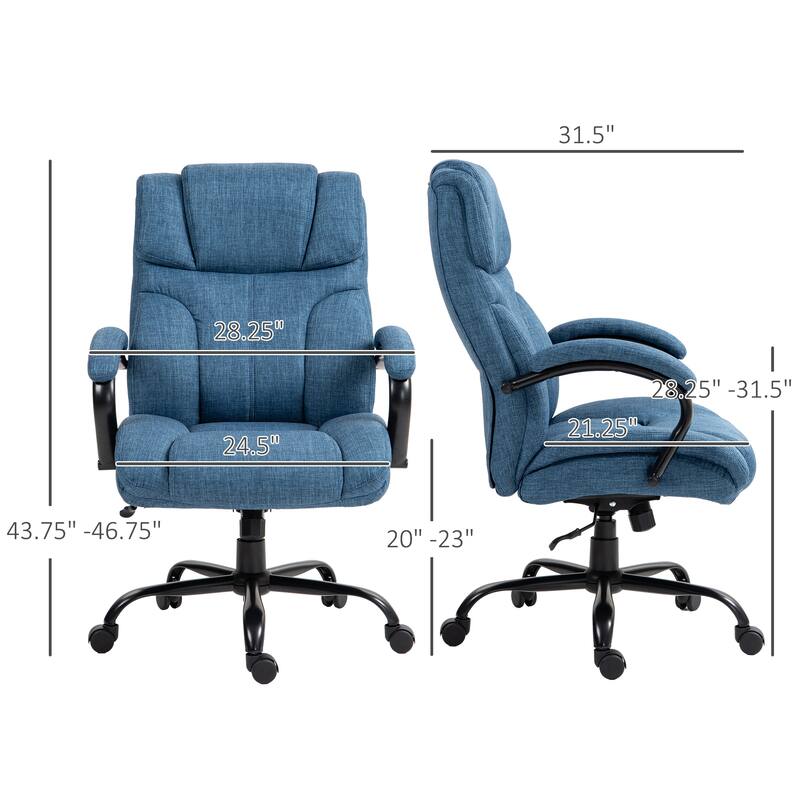 Vinsetto 500lbs Big and Tall Office Chair with Wide Seat, Executive Computer Chair with Adjustable Height