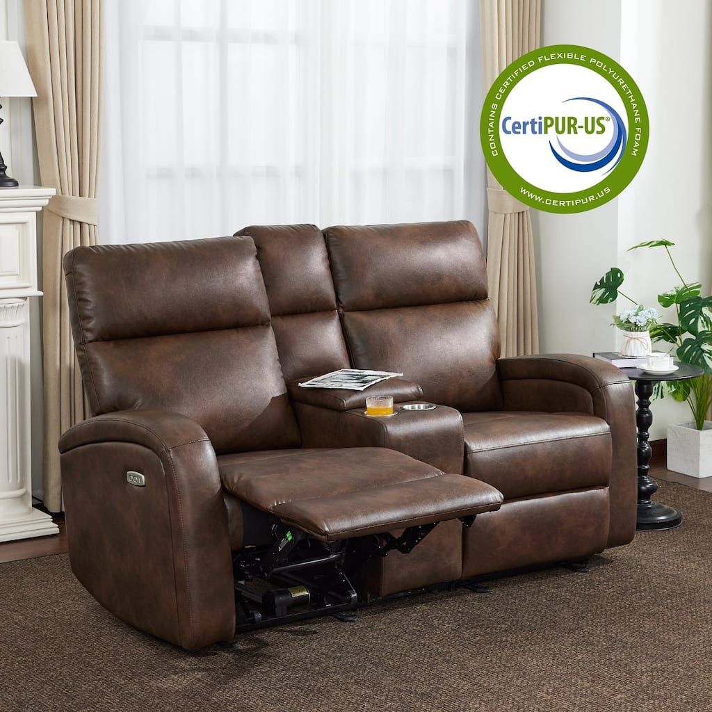 Zero Wall Recliner Loveseat with USB & Type-C Dual Ports, for Small Space, Living Room