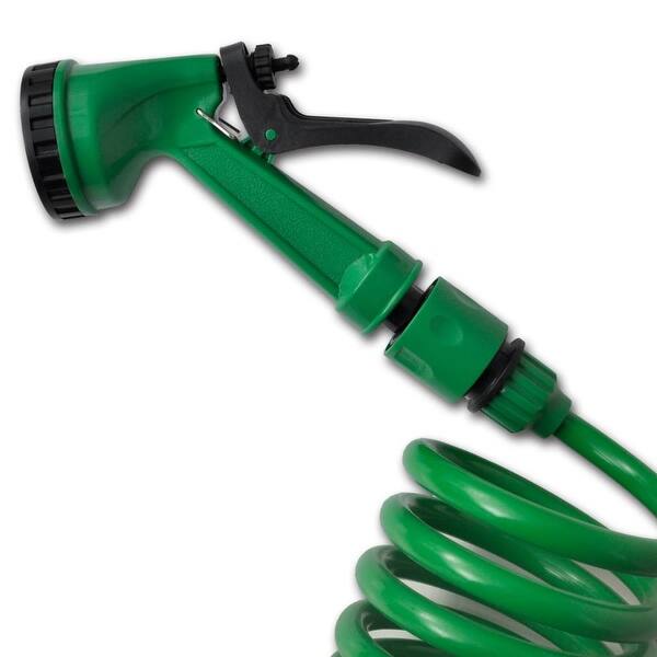 Shop Vidaxl Coiled Garden Water Hose Spiral Pipe Spray Nozzle 49 2 Ft Overstock 26399815