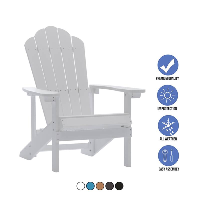 Clihome Outdoor Patio Slat HIPS Adirondack Chair