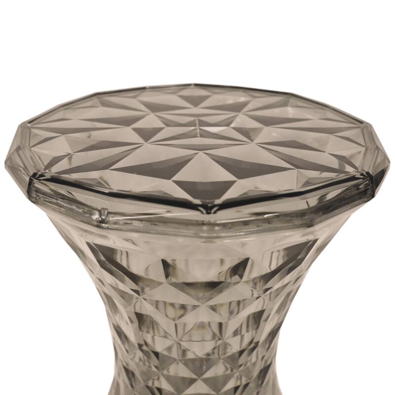 Plastic Side Table with a Diamond Pattern Design Clio Series