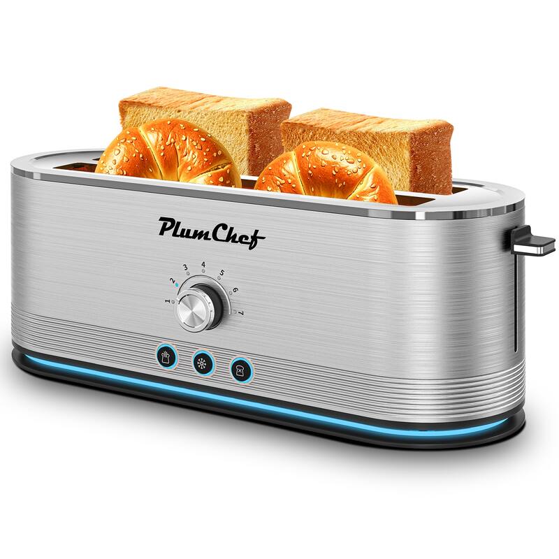4-Slice Toaster, 7 Browning Settings, Defrost/Reheat Functions, Full body Stainless Steel Housing 1400W ,Anti-Fingerprint - Silver