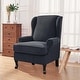 preview thumbnail 3 of 5, Enova Home Stretch Jacquard Spandex Fabric T-Cushion Wingback Slipcover