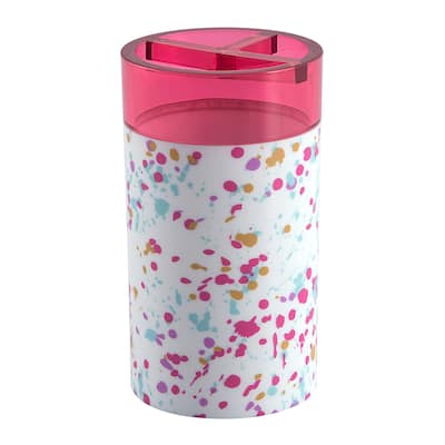 Confetti Pink Toothbrush Holder - 5.03'' x 2.75'' x 2.75''
