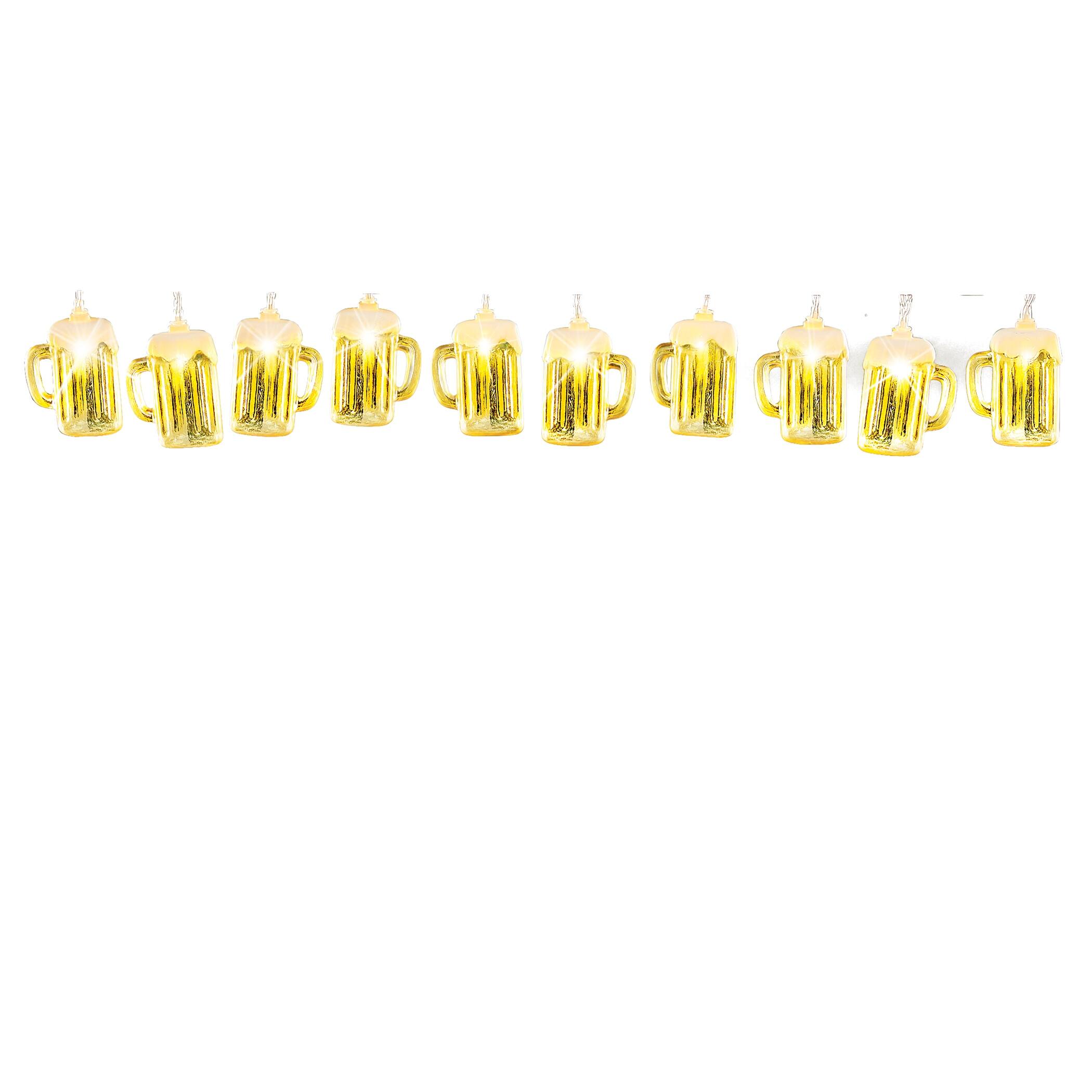 BatteryOperated FoamTopped Beer Mug String Lights 10 Ft 7.500 x 6