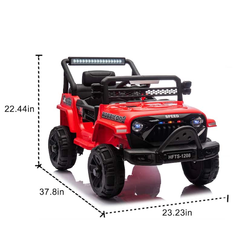 12V Kids Electric Ride-On Truck for Ages 1-4, Remote Control with Bluetooth & Microphone - Red