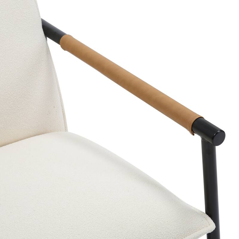 Omel Lounge Reading Chair, Modern Living Room Accent Chair with Metal Frame and Boucle Upholstery