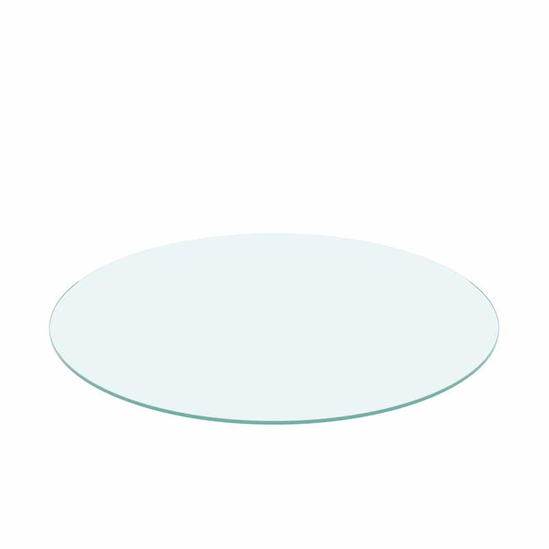 36" Inch Round Tempered Glass Table Top Clear Glass 1/4" Inch Thick Flat Polished Edge