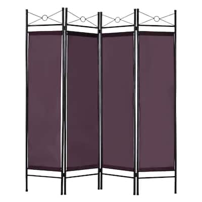 Costway Brown 4 Panel Room Divider Privacy Screen Home Office Fabric - see details