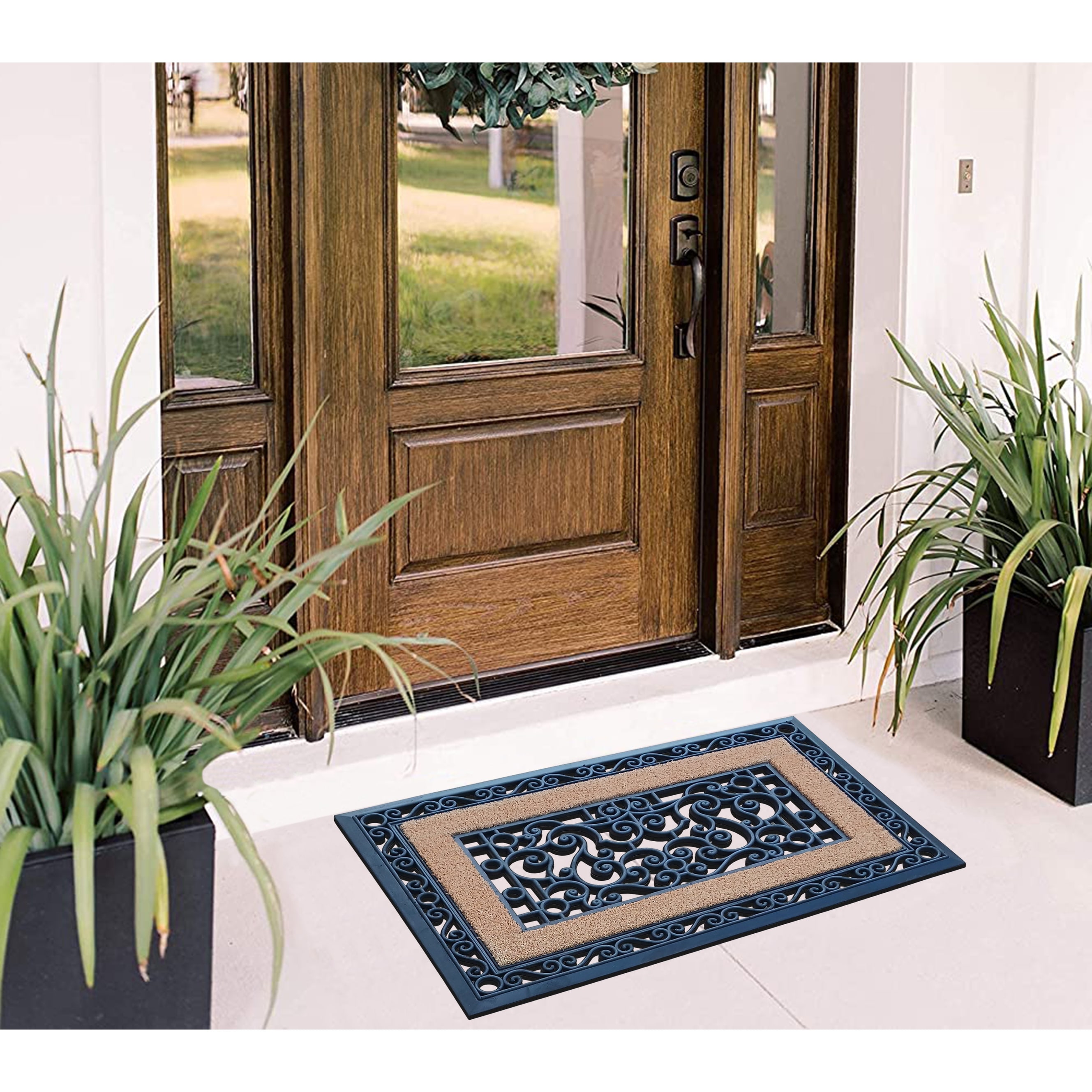 A1HC Modern Indoor/Outdoor Rubber Grill Doormat - On Sale - Bed