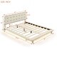 preview thumbnail 14 of 20, Queen Velvet Thick Fabric Upholstered Bed LED Bed Platform Bed with LED, Thick & Soft Fabric and Button-tufted Design Headboard